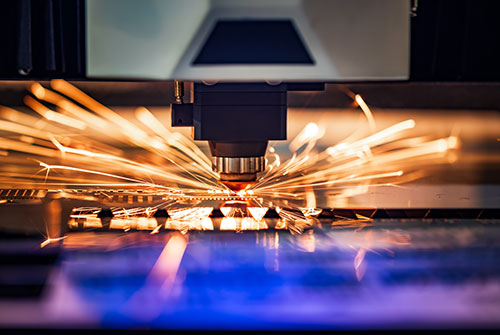 machine cutting sparks
