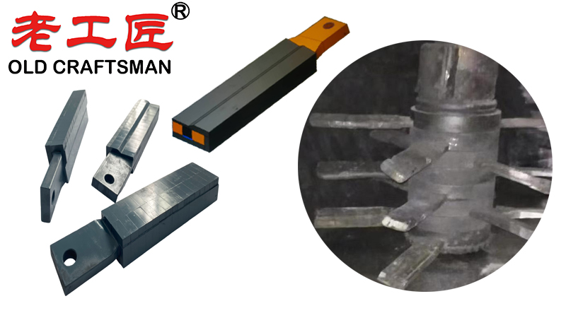Cemented carbide paddle for mixer